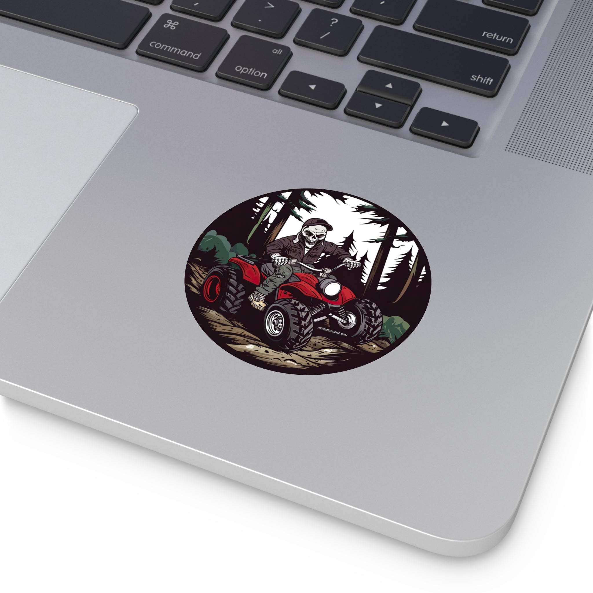 Skeleton on ATV- Xtreme Riderz- Round Vinyl Stickers